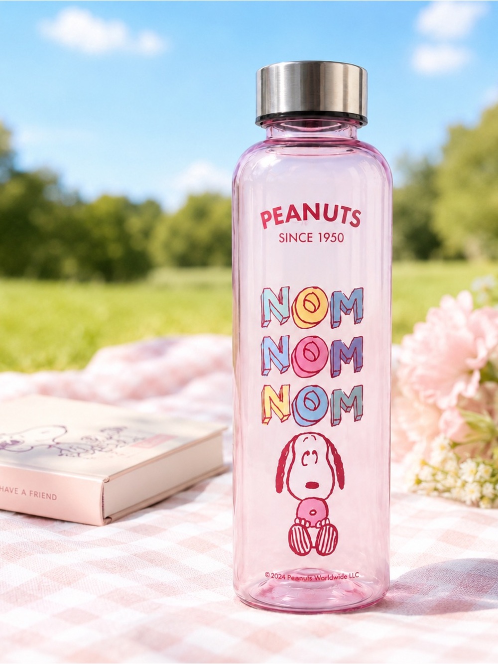 Snoopy 500ml Water Bottle with Stainless Steel Lid – Imported from Japan